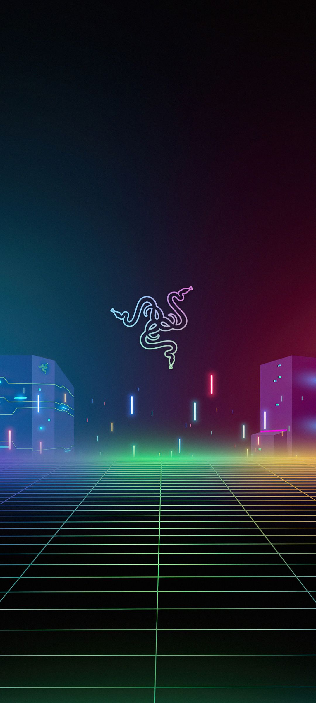 Razer, Synthwave, Neonraster, Hochformat, Full HD, Sperrbildschirm fürs iPhone