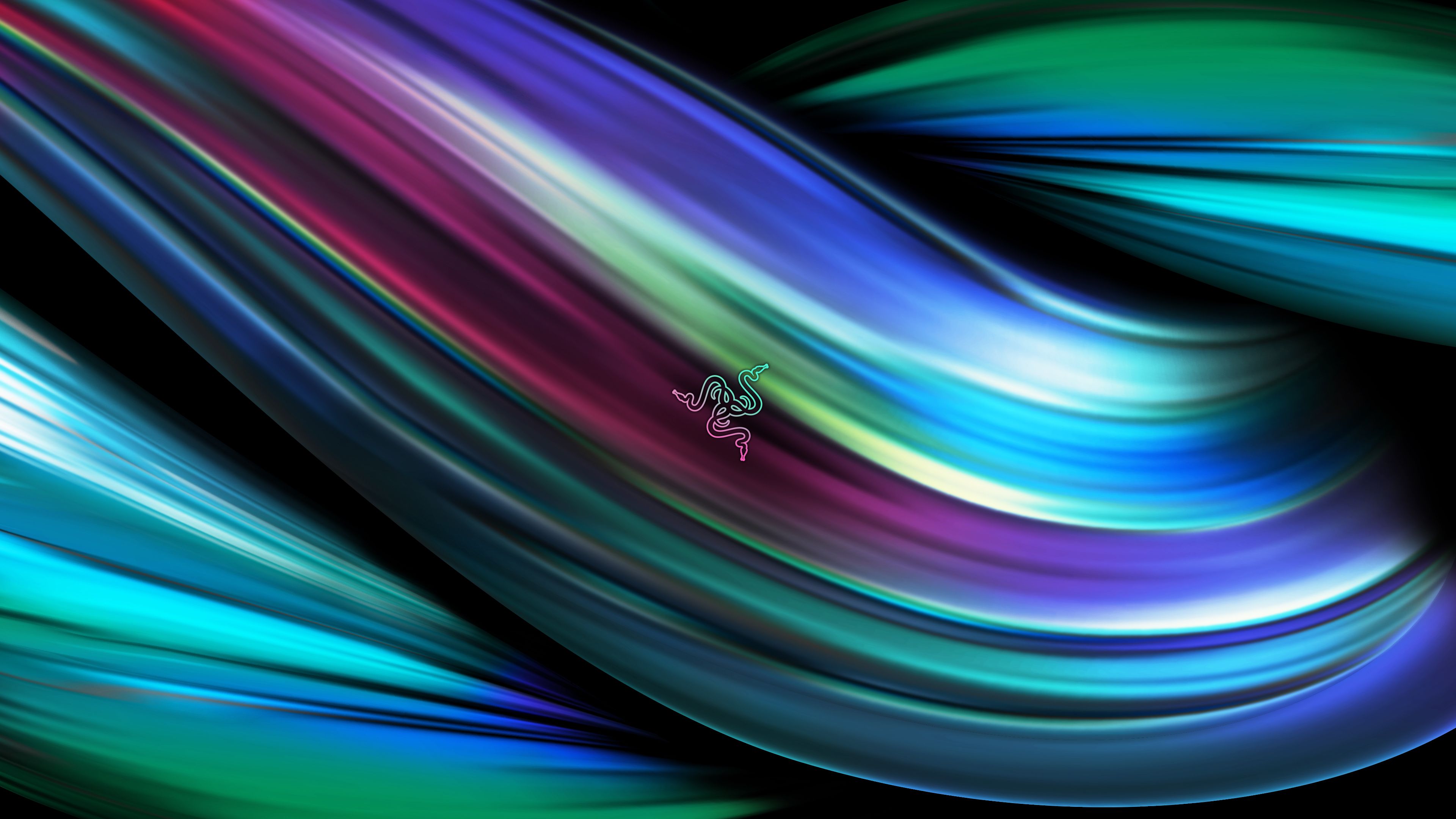 Razer, Razer Chroma, Fließende Lichtbänder, Bunt, 4K, Desktop-Hintergrund für Windows
