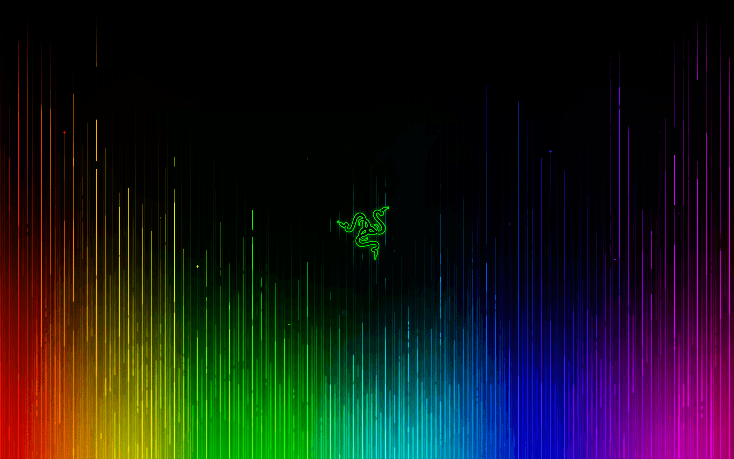 Razer, Equalizer, Regenbogenbalken, Schwarzer Hintergrund, 2K Wallpaper