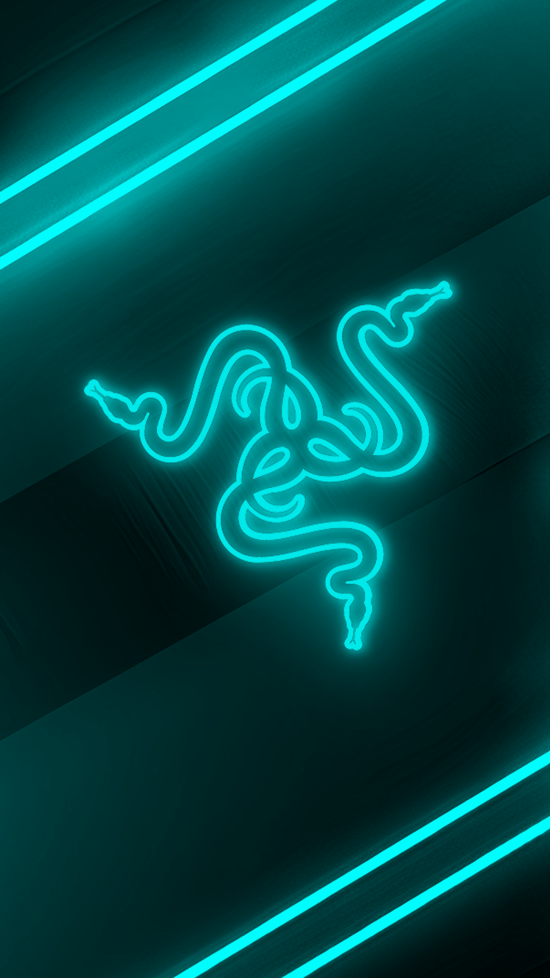 Razer, Türkis Neon, Linien, Hochformat, Full HD, Hintergrundbild fürs Handy