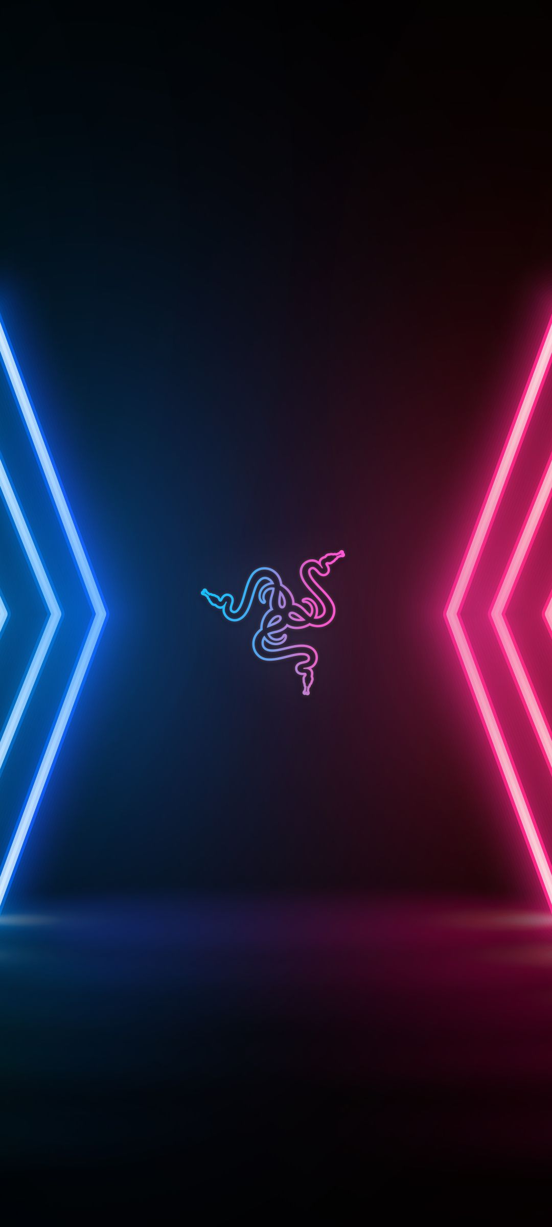 Razer, Neonpfeile, Blau und Pink, Hochformat, Hintergrundbild für iPhone und Android