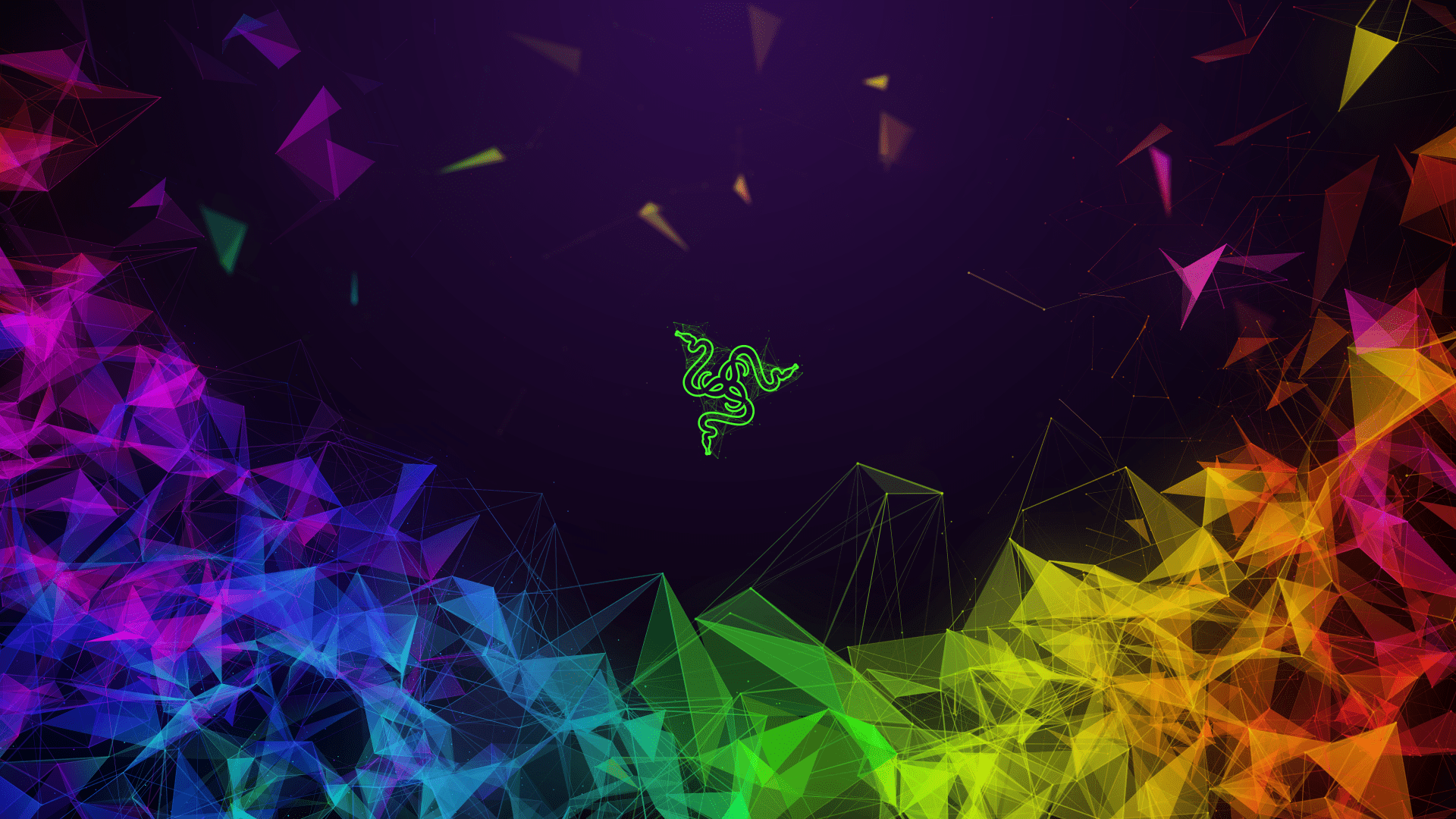 Razer, Razer Chroma, Low Poly, Regenbogen, Lila, 16:9, Full-HD-Hintergrundbild für den Desktop