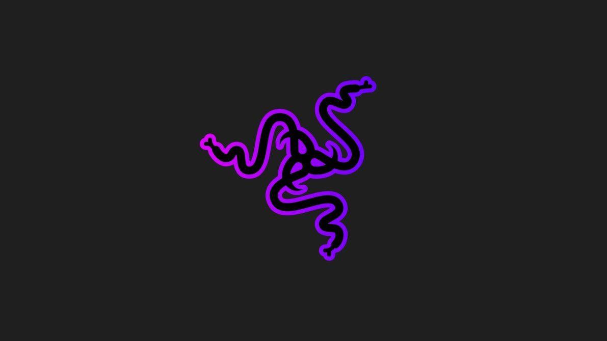 Razer, Lila Neon, Dunkelgrauer Hintergrund, Minimalistisch, Wallpaper