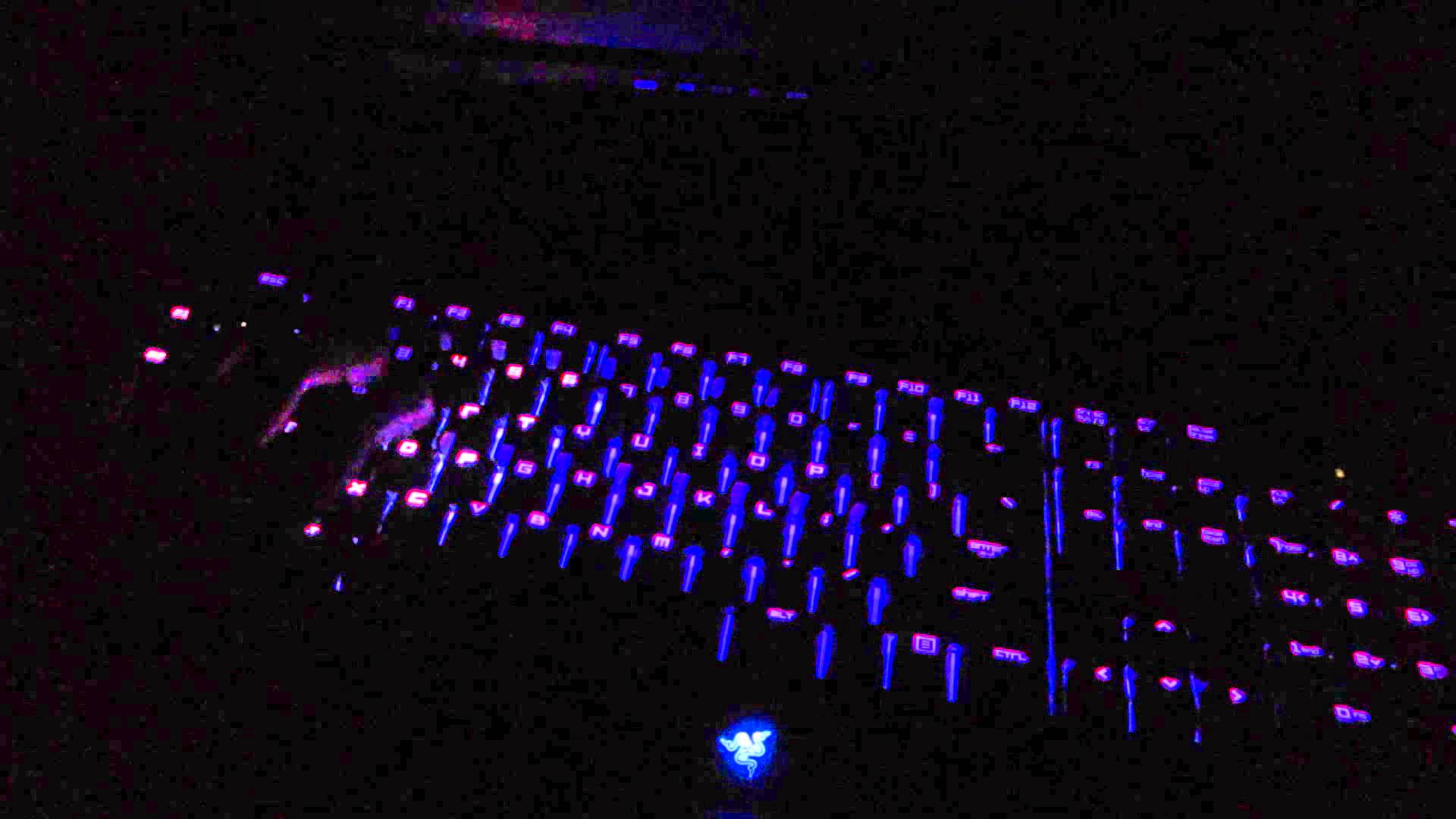 Razer, Gaming-Tastatur, Lila Beleuchtung, RGB, Dunkel, Full HD, Desktop-Hintergrund für Windows