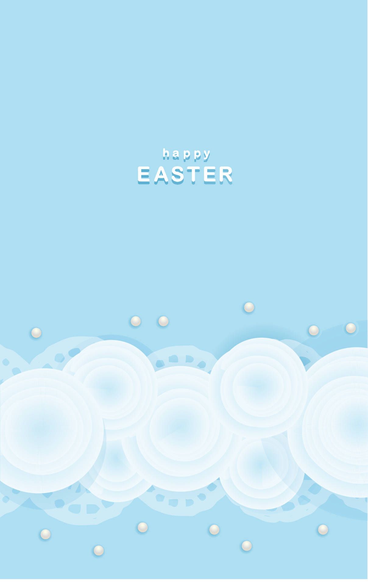 Happy Easter, Hellblau, Spitzenmuster, Minimalistisch, Full HD, Hintergrundbild fürs Handy