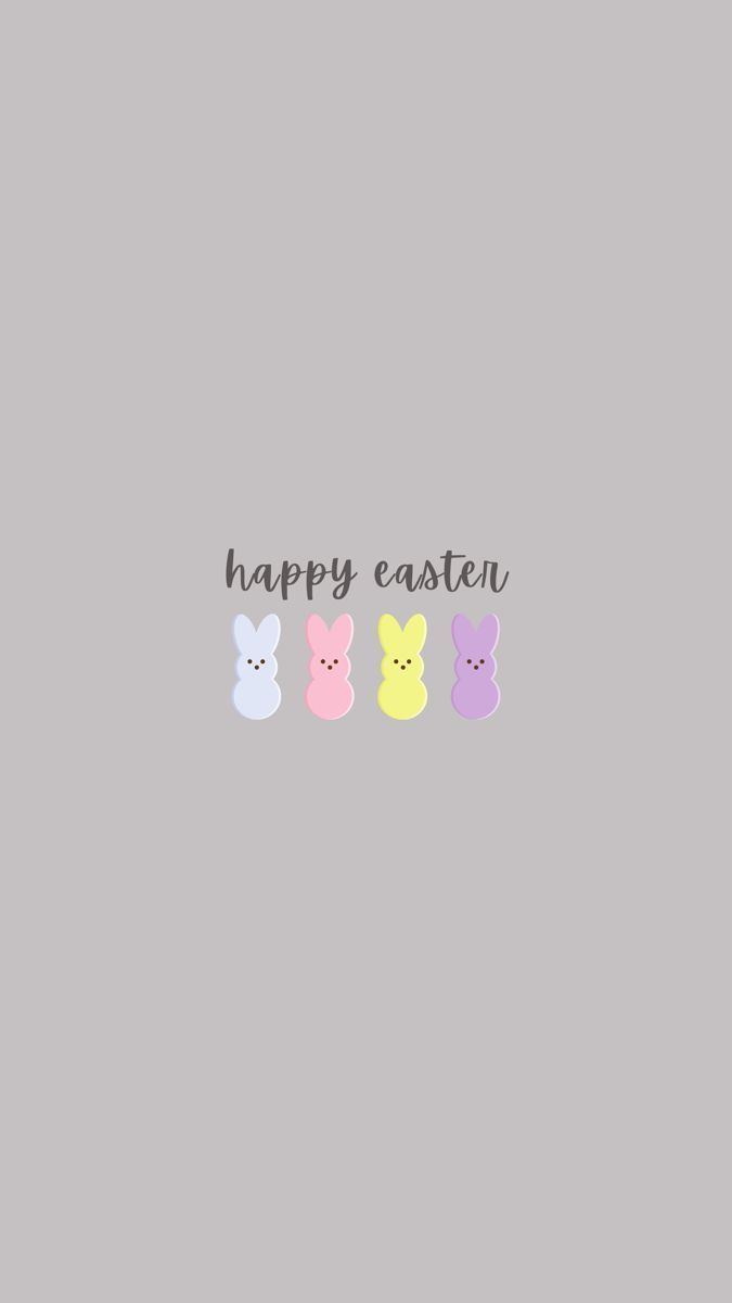 Happy Easter, Peeps, Grauer Hintergrund, Minimalistisch, Sperrbildschirm fürs iPhone