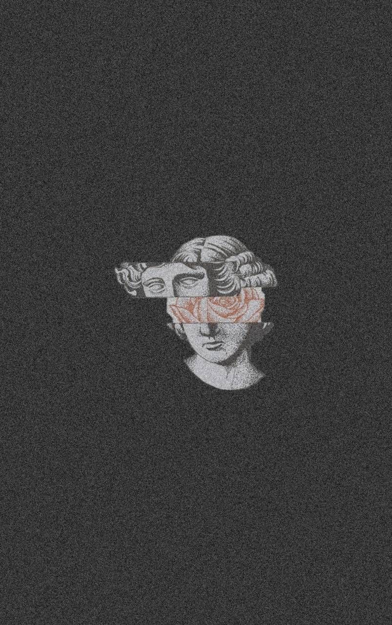 Antike Büste, Statue, Dunkelgrau, Minimalistisch, HD, Hintergrundbild fürs Handy