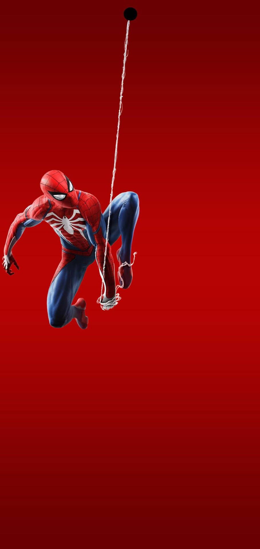 Spider-Man, Marvel, Superheld, Spinnennetz, Roter Hintergrund, Galaxy A51, Wallpaper