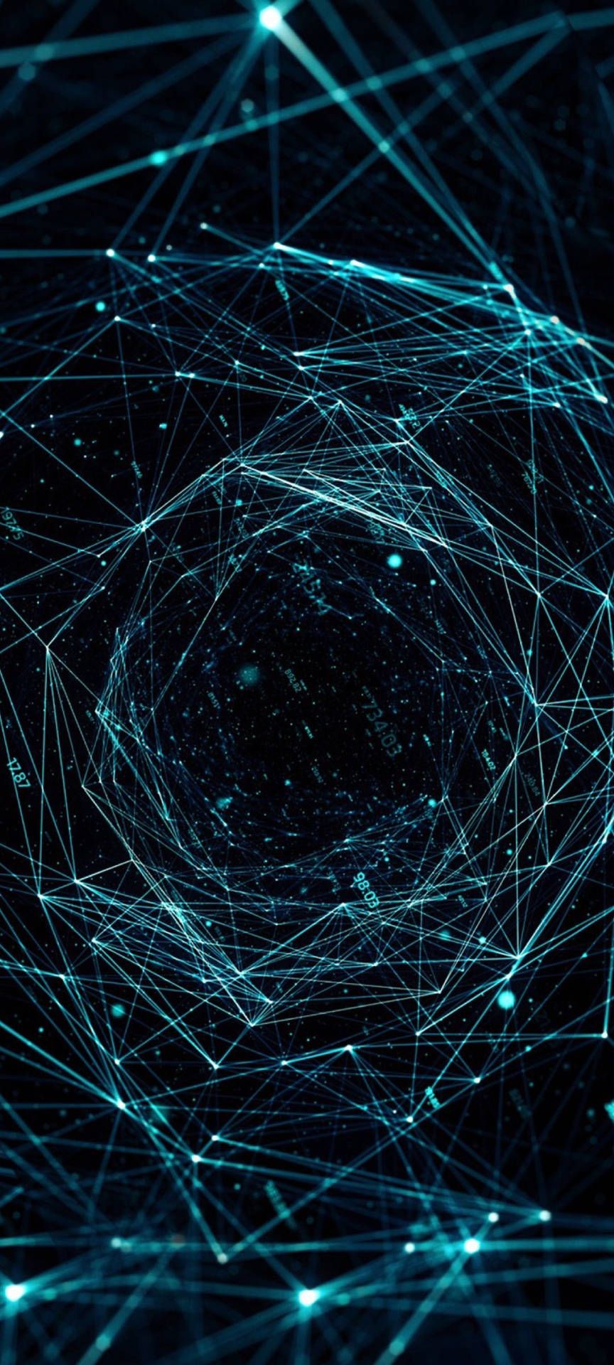 Netzwerk, Linien, Digitale Kunst, Dunkel, Tunnel, Galaxy A51, Sperrbildschirm