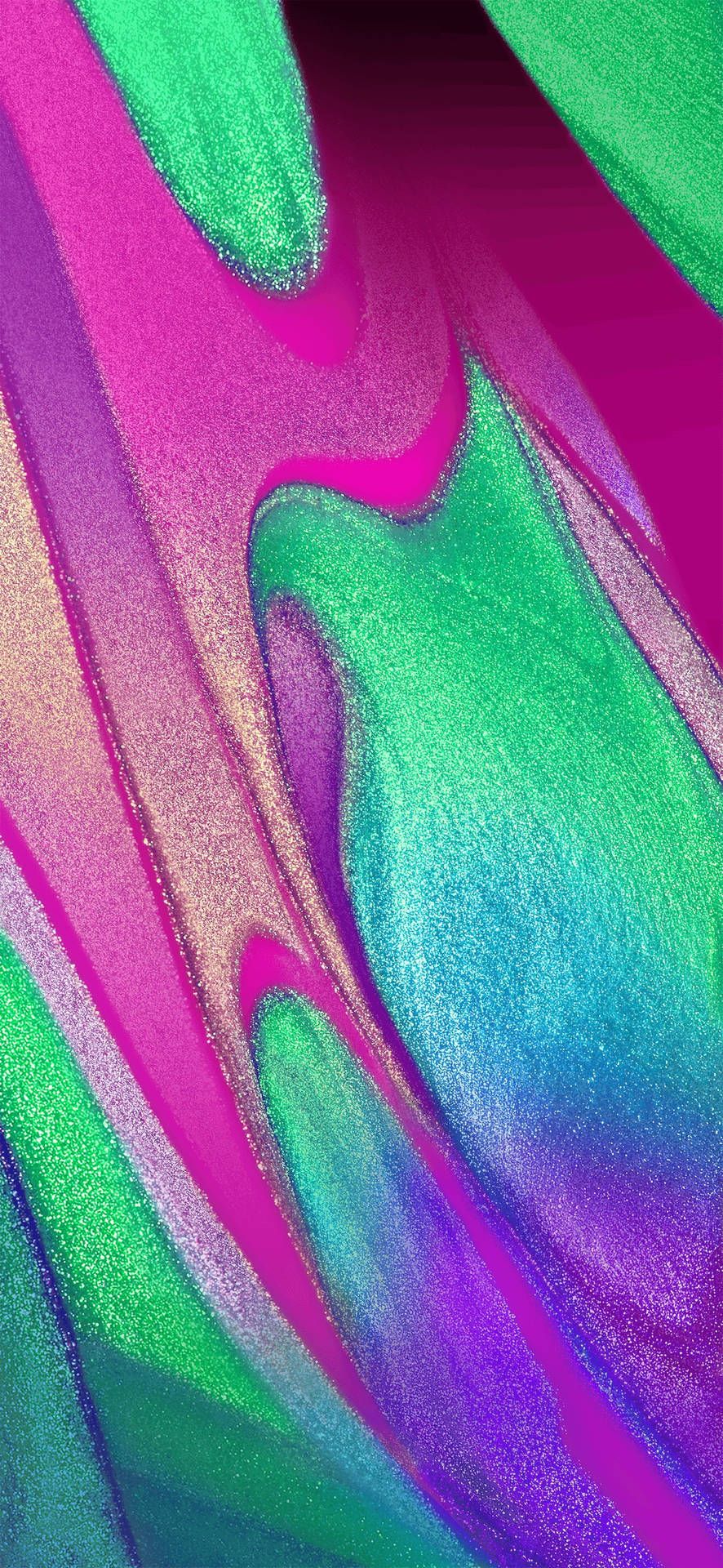 Abstrakt, Pink-Grün, Wellenformen, Farbverlauf, Galaxy A51, Handy-Hintergrund