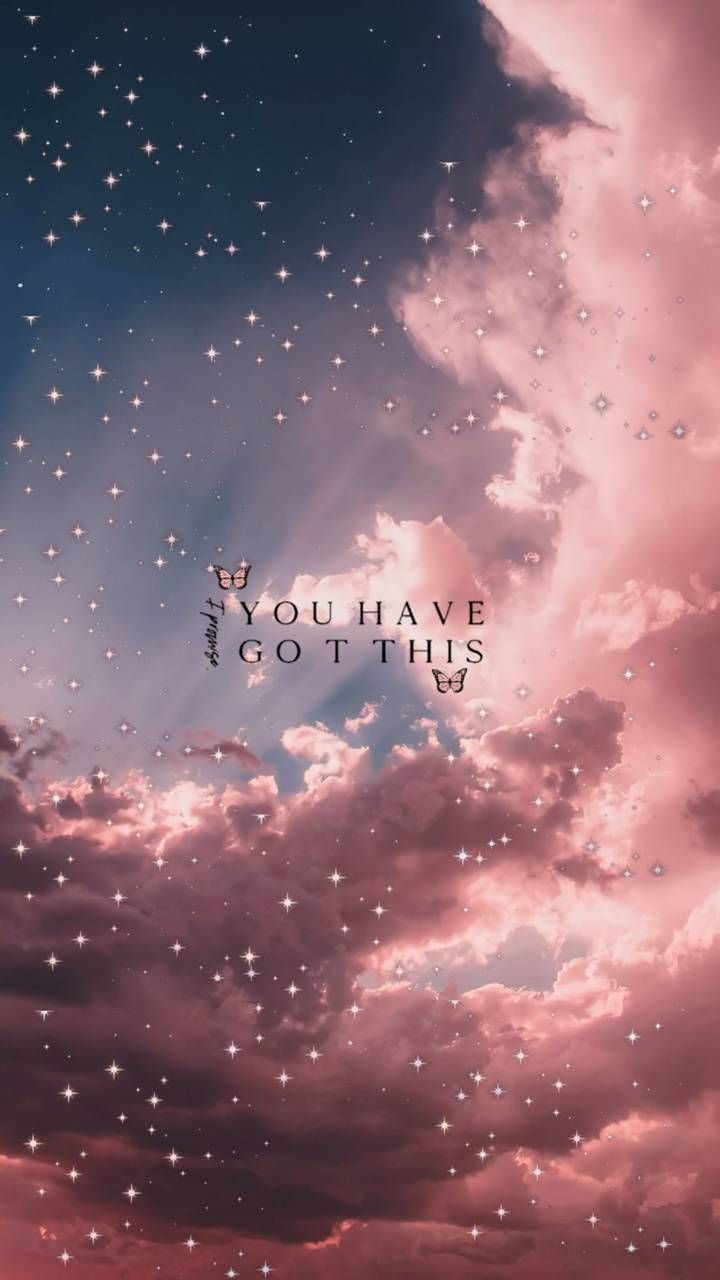 Rosa Wolken, Sternenhimmel, Spruch, Verträumt, HD, Hintergrundbild fürs Handy