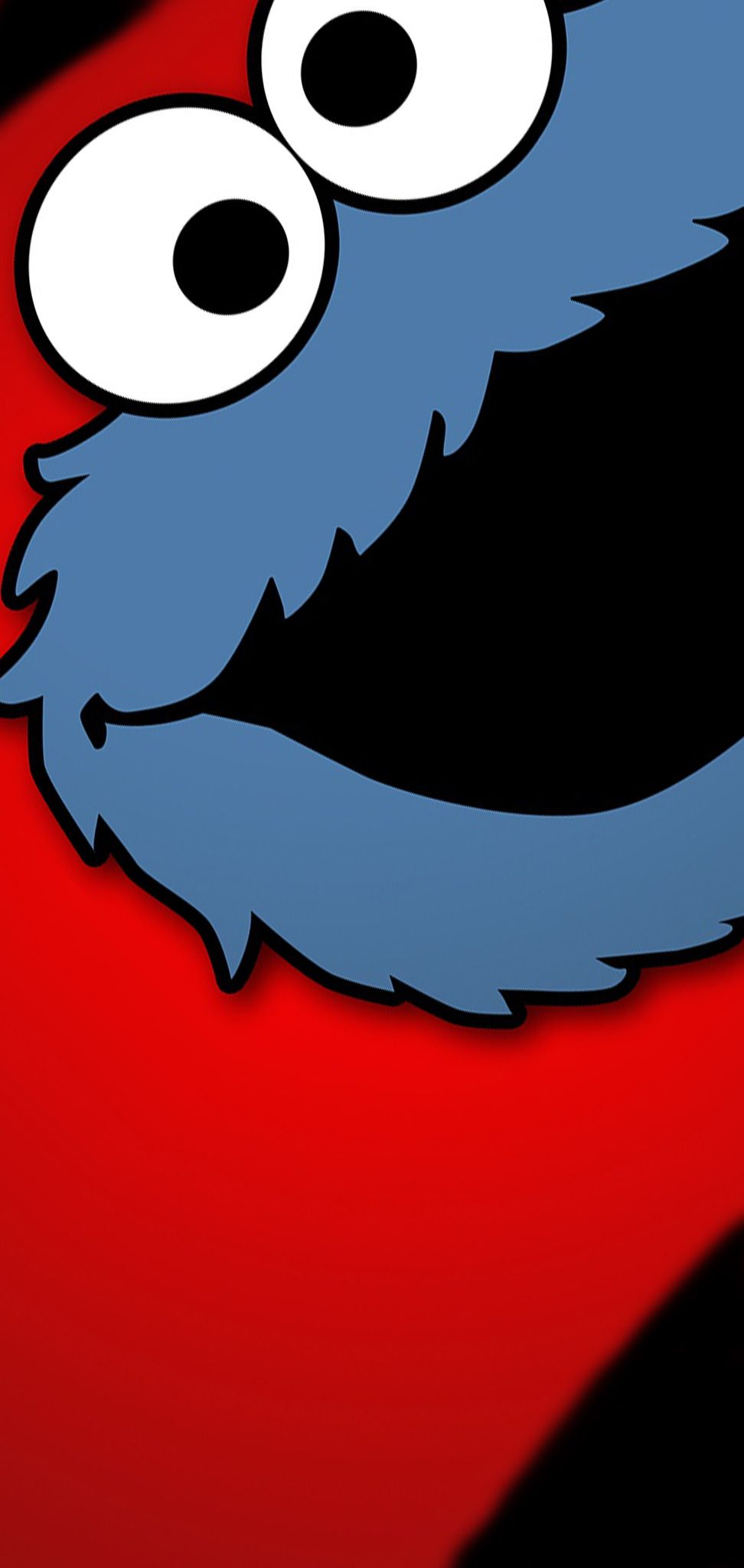 Krümelmonster, Sesamstraße, Cartoon, Rot-Blau, Galaxy-A51-Sperrbildschirm