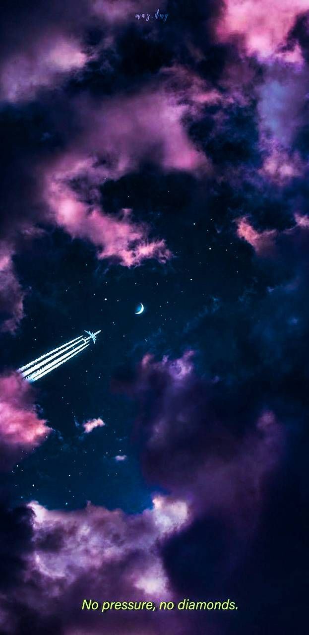 Weltall, Nebel, Sterne, Lila, Galaxie, Hochformat, Hintergrundbild fürs Smartphone