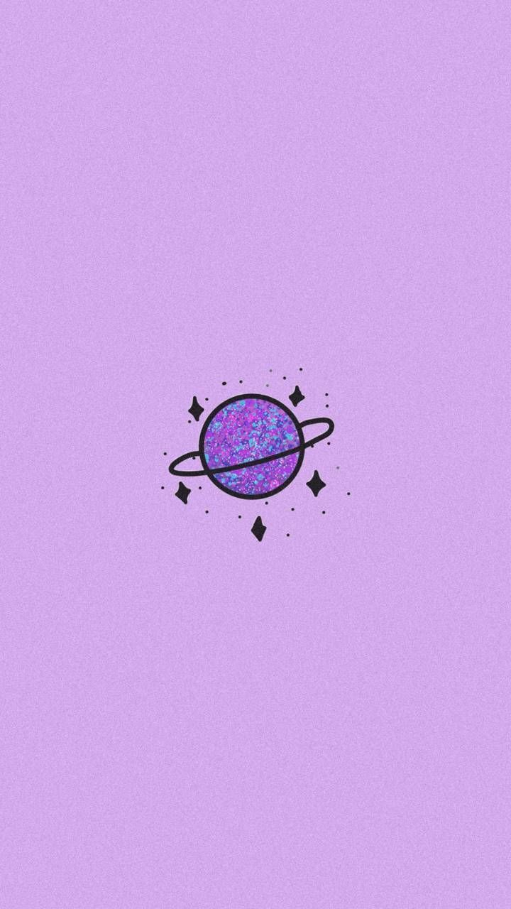 Planet, Lila, Minimalistisch, Illustration, Saturn, HD, Sperrbildschirm fürs iPhone