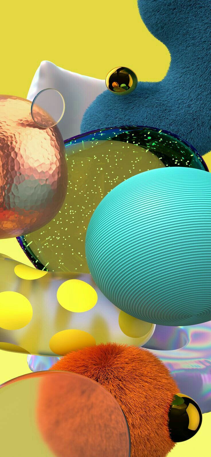 3D-Formen, Plüsch, Bunt, Abstrakt, Samsung Galaxy A51, Hintergrundbild fürs Samsung Galaxy