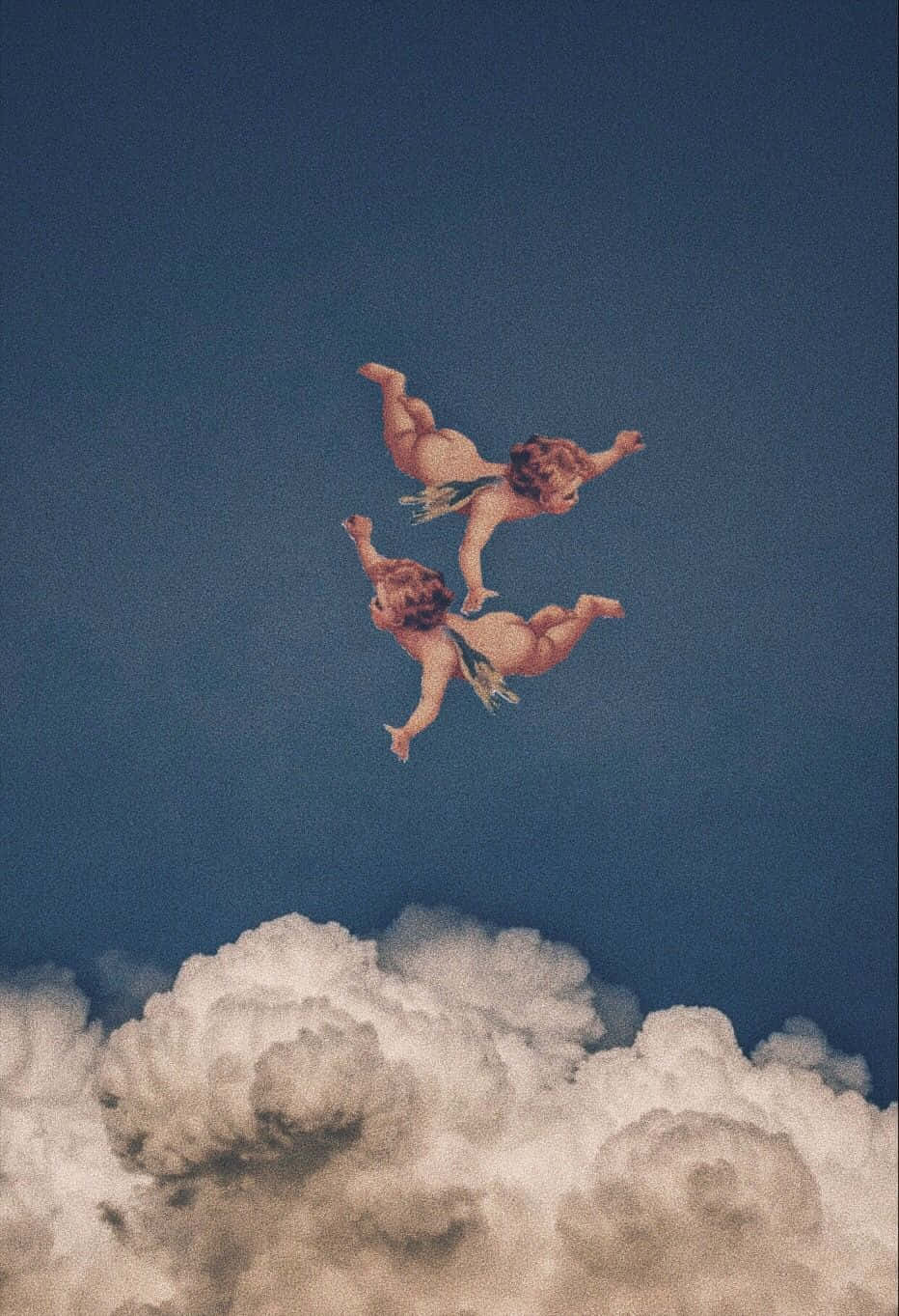 Putten, Wolken, Dunkelblauer Himmel, Barock, Schweben, Hintergrundbild für iPad und Tablet