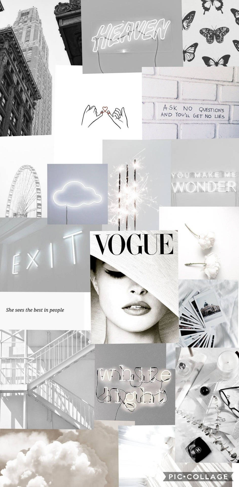 Collage, Vogue, Schwarzweiß, Mode, Grautöne, HD, Handy-Hintergrund im Hochformat