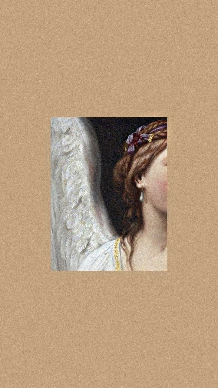 Engelsstatue, Flügel, Beige, Minimalismus, Bilderrahmen, HD, iPhone-Hintergrundbild