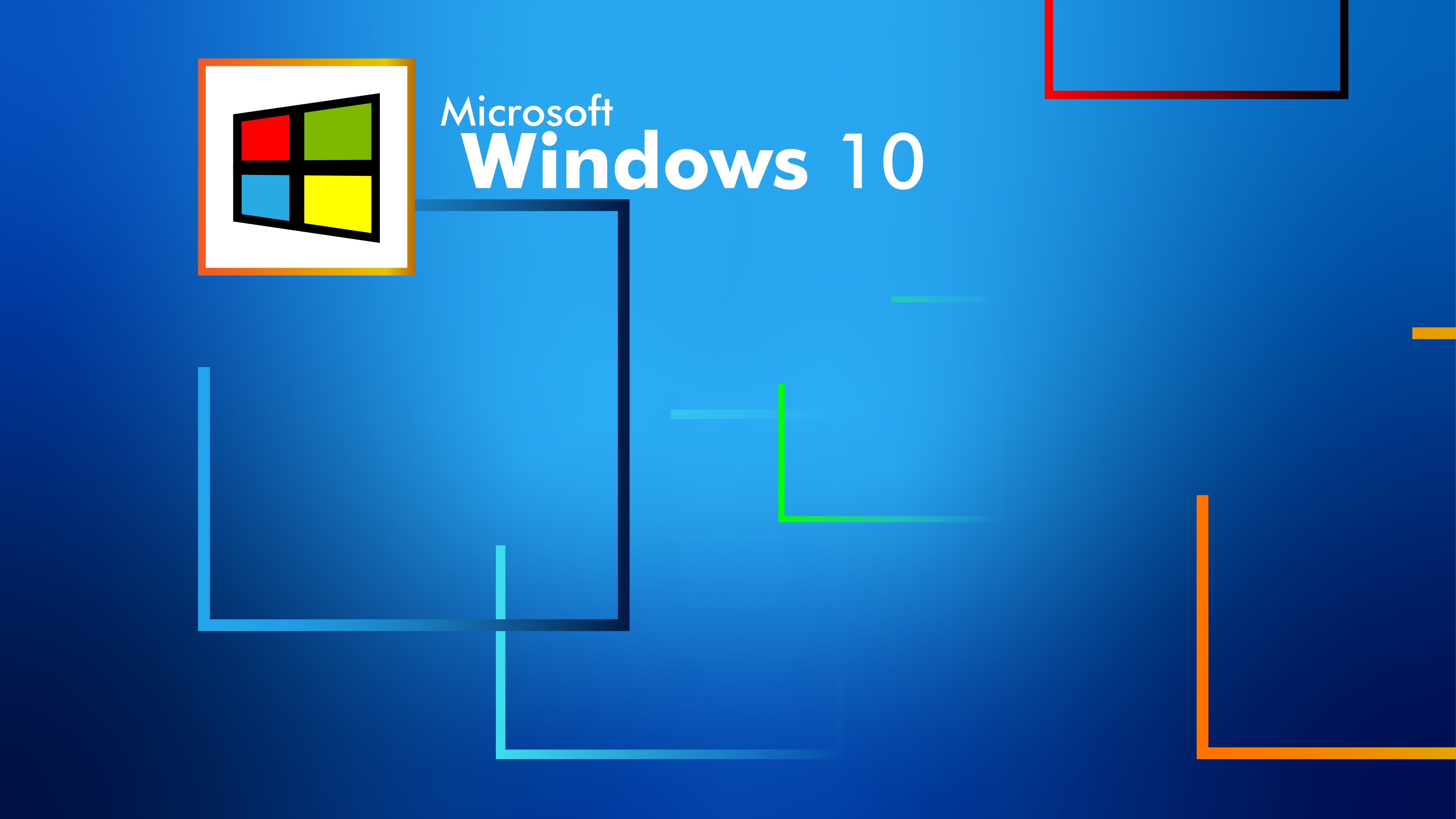 Windows 10, Microsoft, Logo, Blau, Linien, 16:9, 5K-Hintergrundbild für den Desktop