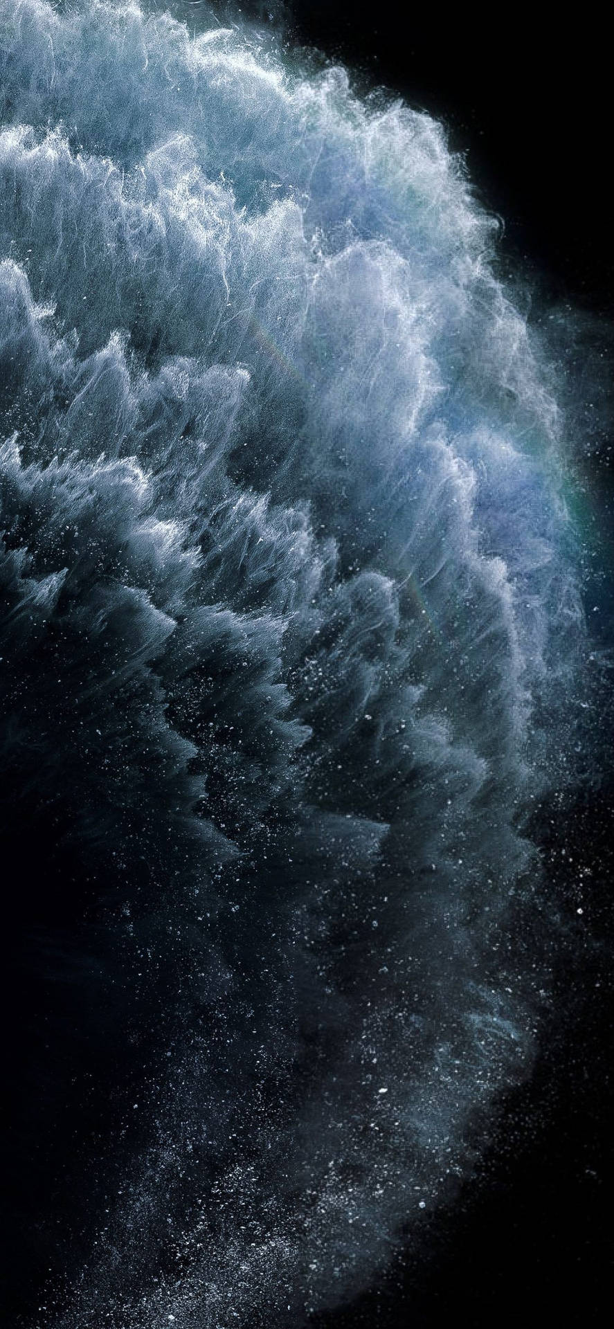 Abstrakt, Welle, Schwarzer Hintergrund, Grau, Struktur, iPhone 16 Pro, Sperrbildschirm