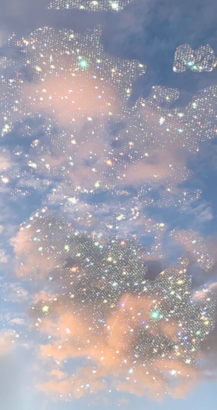 Glitzerwolken, Himmel, Blau, Funkeln, HD, Hintergrundbild fürs Handy