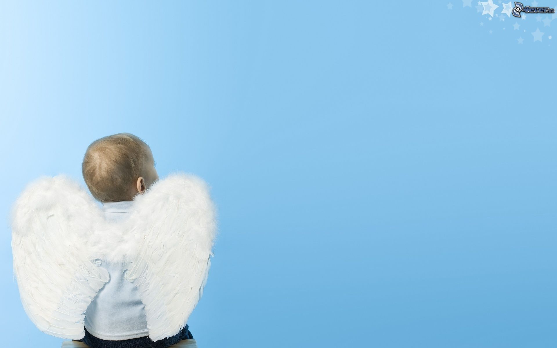 Kind, Engelsflügel, Kostüm, Hellblau, Minimalismus, 16:10, Full-HD-Hintergrundbild für den Desktop