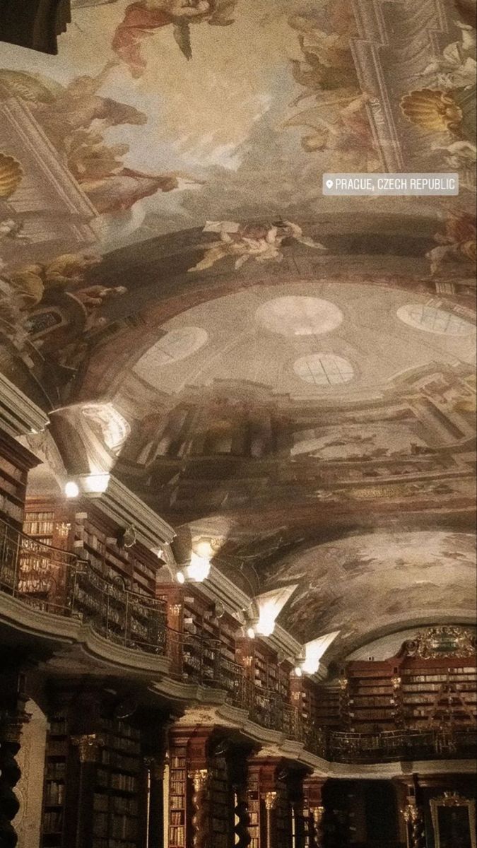 Bibliothek, Deckenfresko, Barock, Bücherregale, Innenraum, Sperrbildschirm fürs iPhone