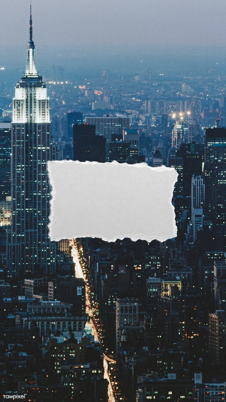 Empire State Building, Nacht, Straßenschlucht, Stadtlichter, Vogelperspektive, Leeres Schild, HD-Handy-Hintergrundbild