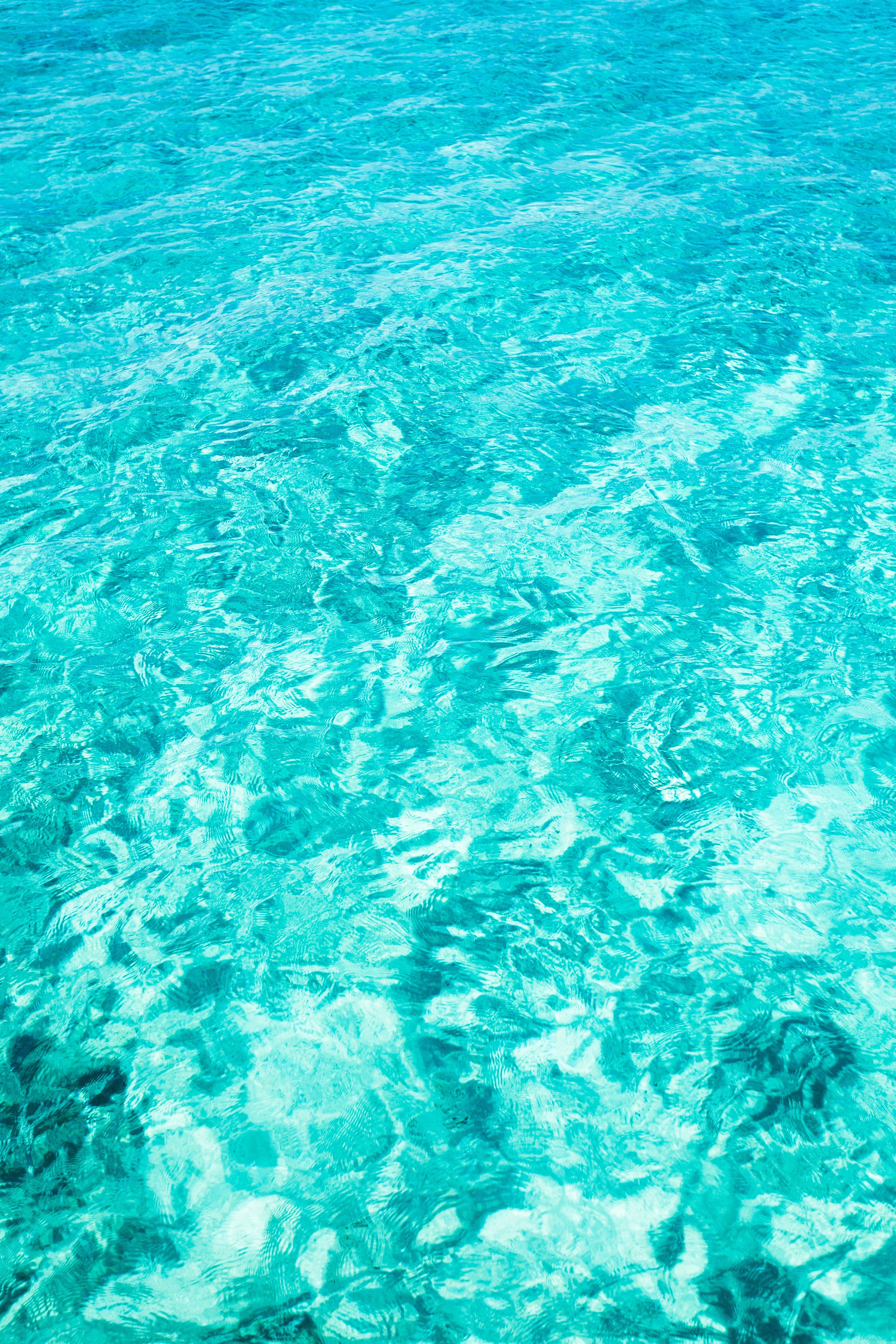 Türkises Wasser, Wasseroberfläche, Klar, Sonnenlicht, QHD+, Hintergrundbild fürs Handy