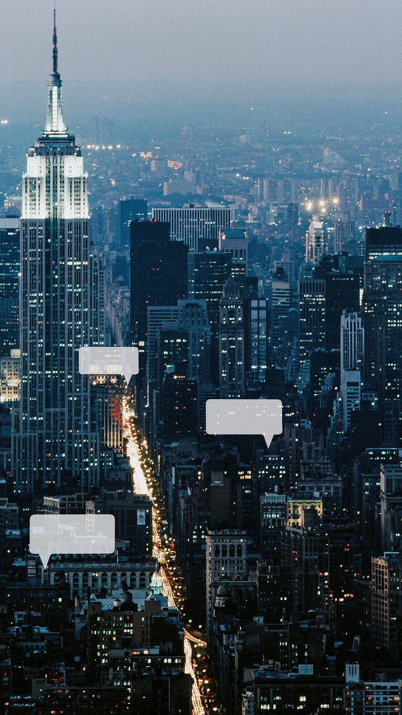 Empire State Building, Nacht, Straßenschlucht, Vogelperspektive, New York City, Handy-Hintergrund