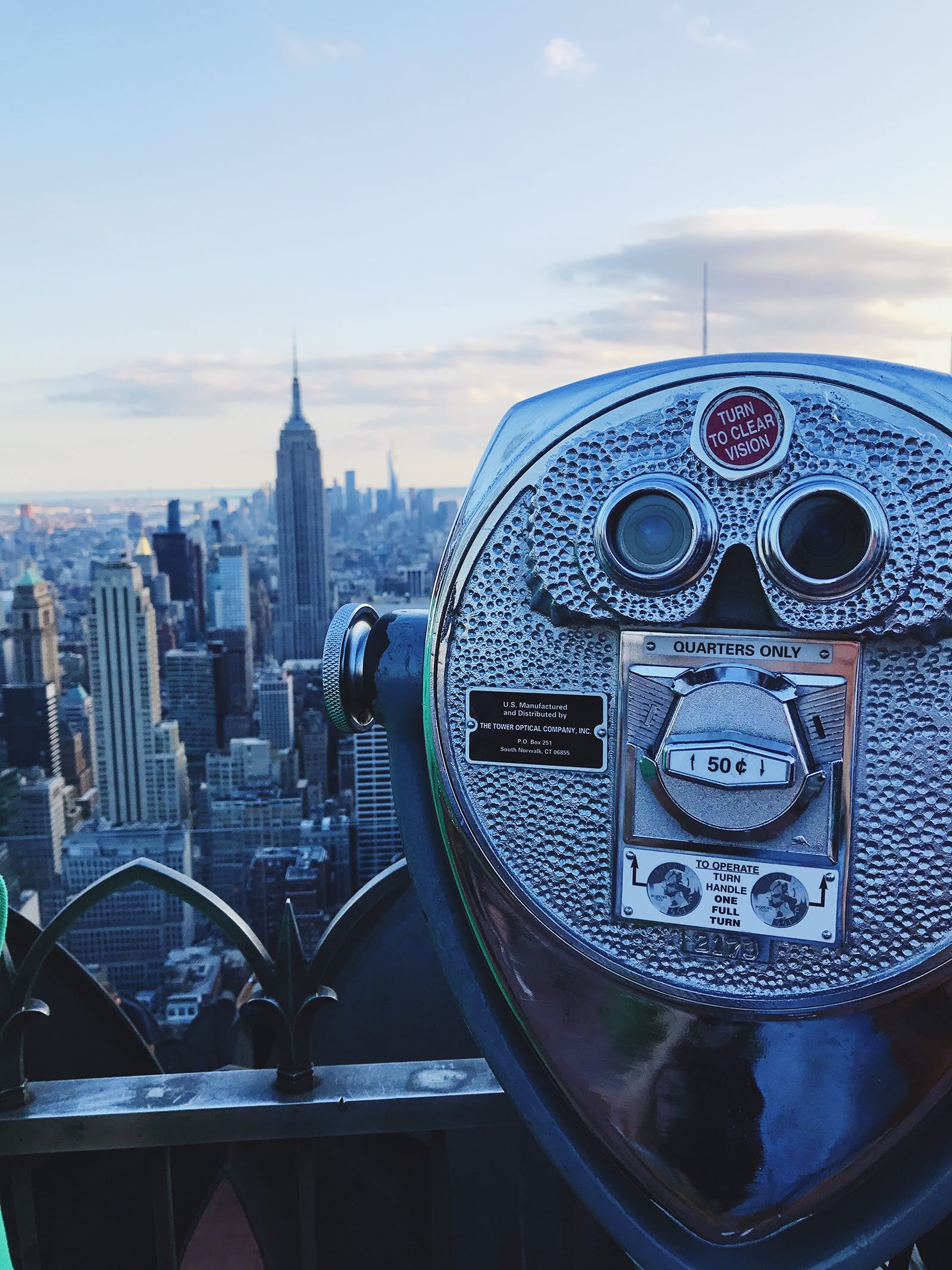 Empire State Building, Münzfernglas, Aussichtsplattform, Manhattan, Blauer Himmel, iPad-Hintergrundbild