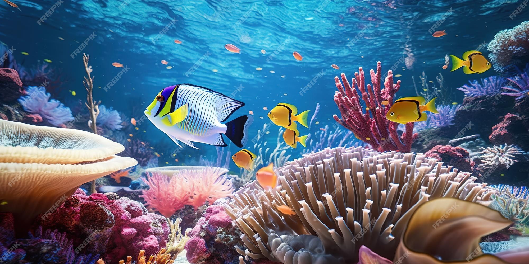 Kaiserfisch, Korallenriff, Tropische Fische, Bunte Korallen, Full HD, Windows-Hintergrundbild