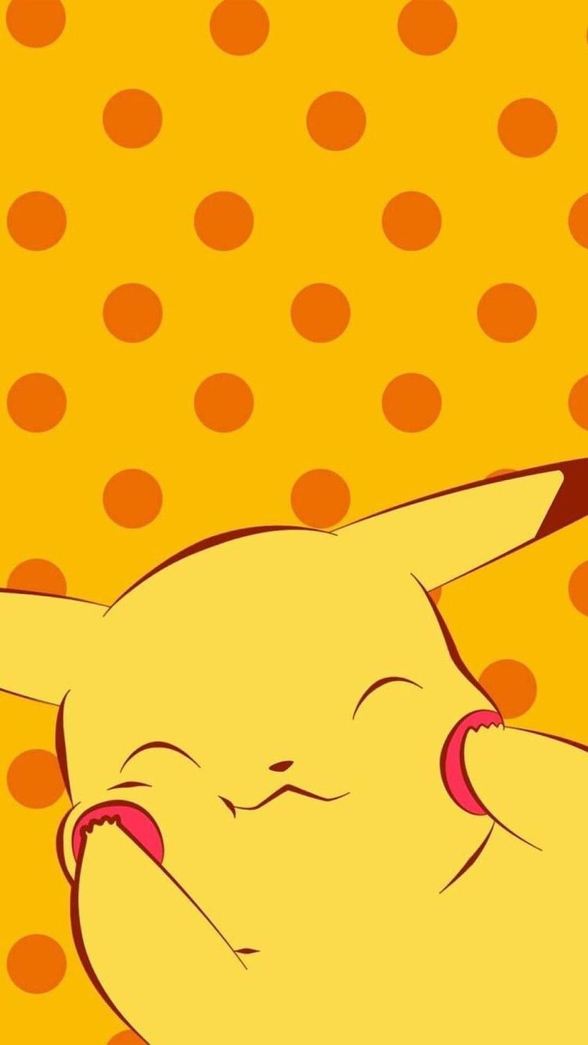 Pikachu, Pokémon, Punkte, Gelb, Orange, Niedlich, Hochformat, Hintergrundbild fürs Smartphone