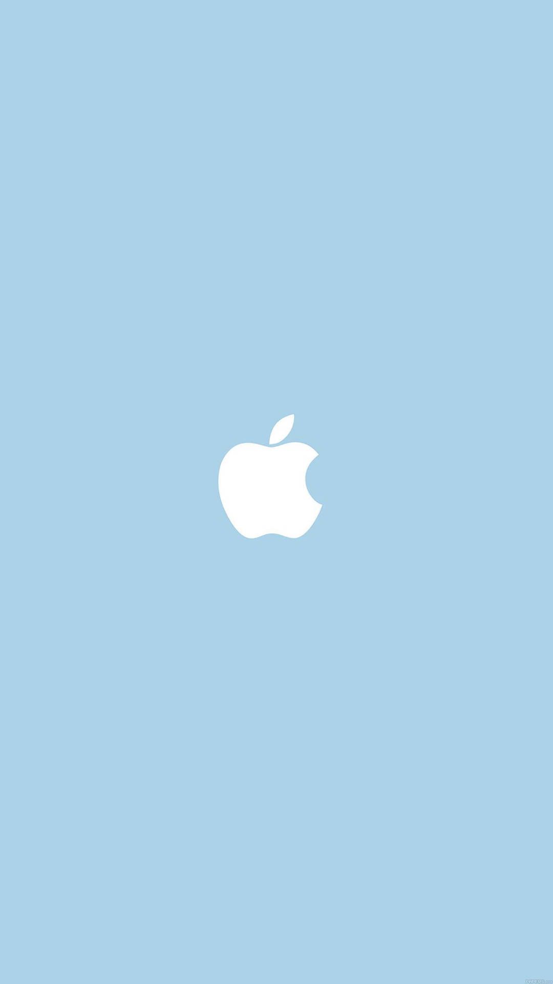Apple-Logo, Hellblauer Hintergrund, Minimalistisch, Full HD, Sperrbildschirm fürs iPhone