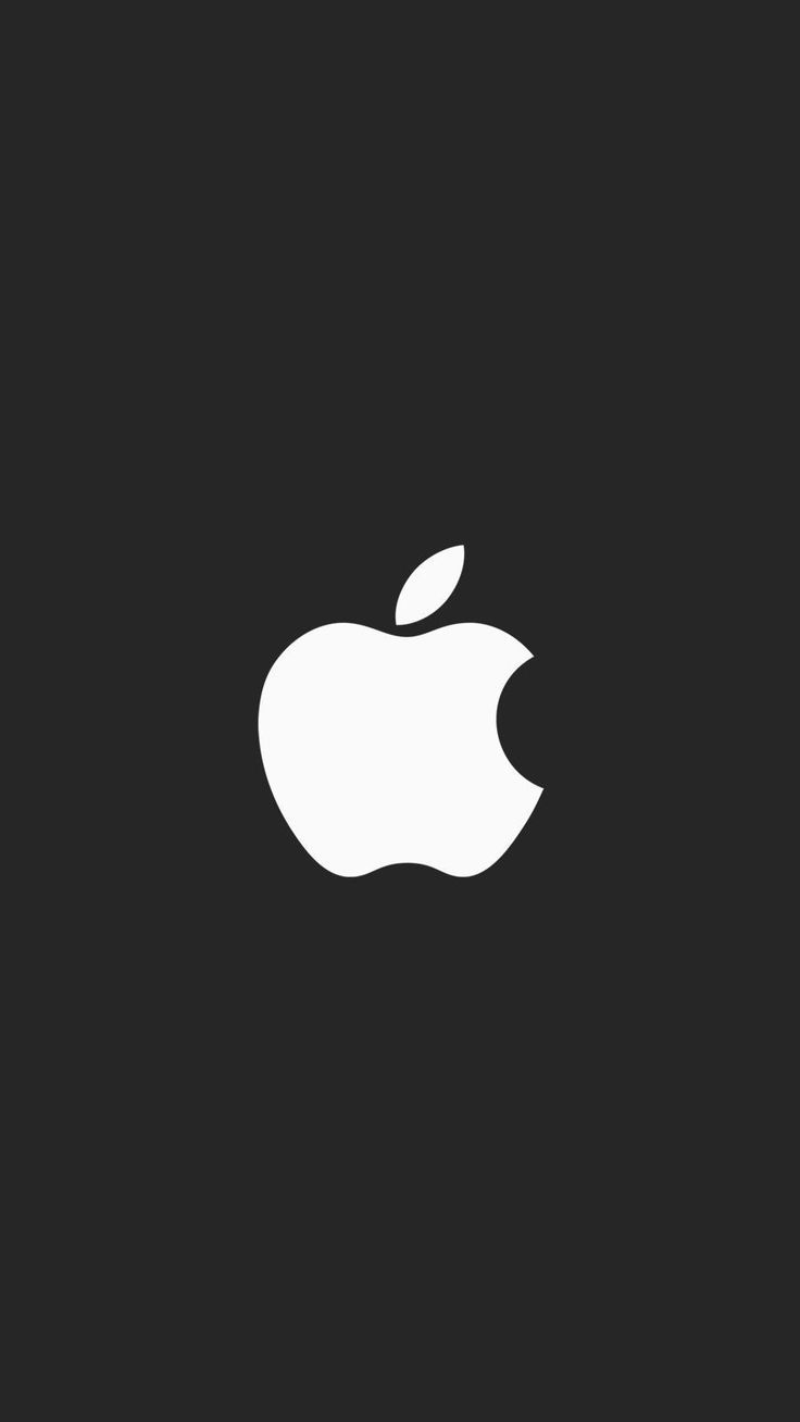 Apple-Logo, Dunkelgrau, Weiß, Minimalistisch, Hintergrundbild für iPhone und Android