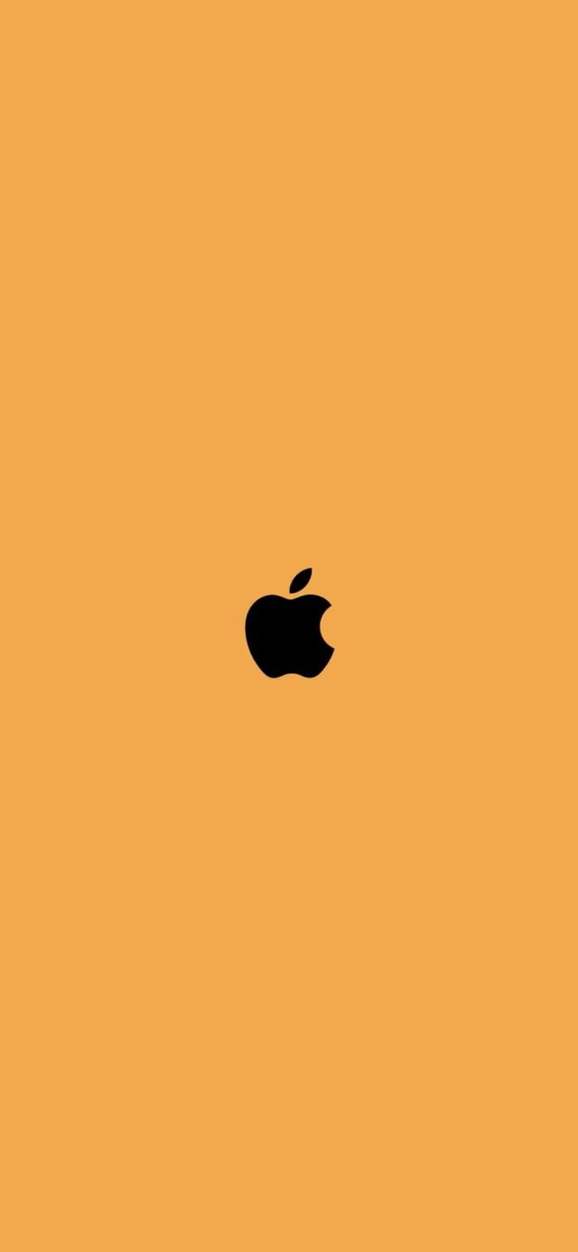 Apple-Logo, Orange, Minimalistisch, Hochformat, Hintergrundbild fürs Smartphone