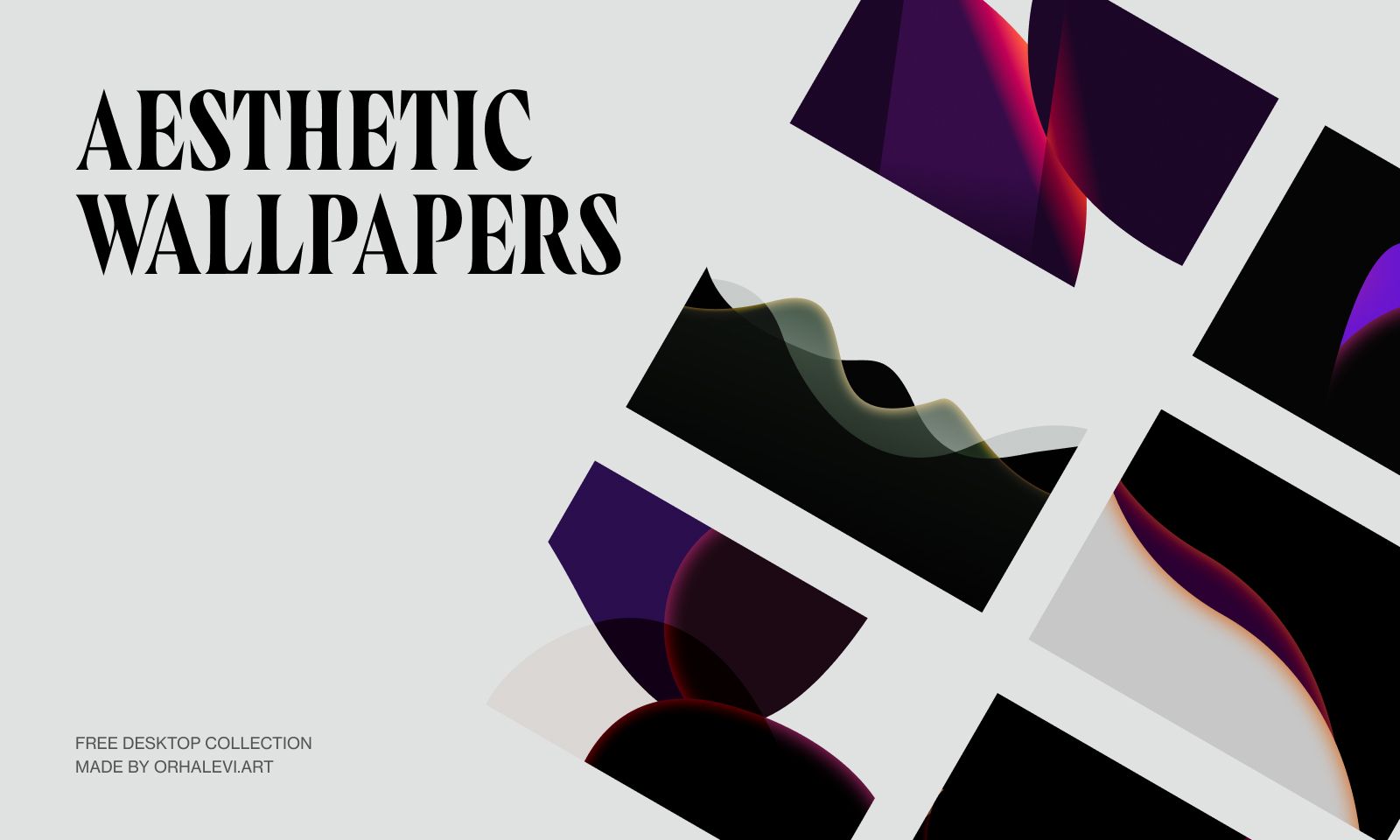 Aesthetic Wallpapers, Abstrakte Formen, Lila, Schwarz, Grafikdesign, HD, Laptop-Hintergrundbild