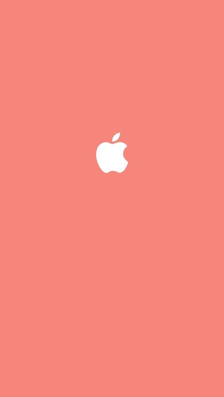 Apple-Logo, Korallenrot, Minimalistisch, HD, Sperrbildschirm fürs iPhone