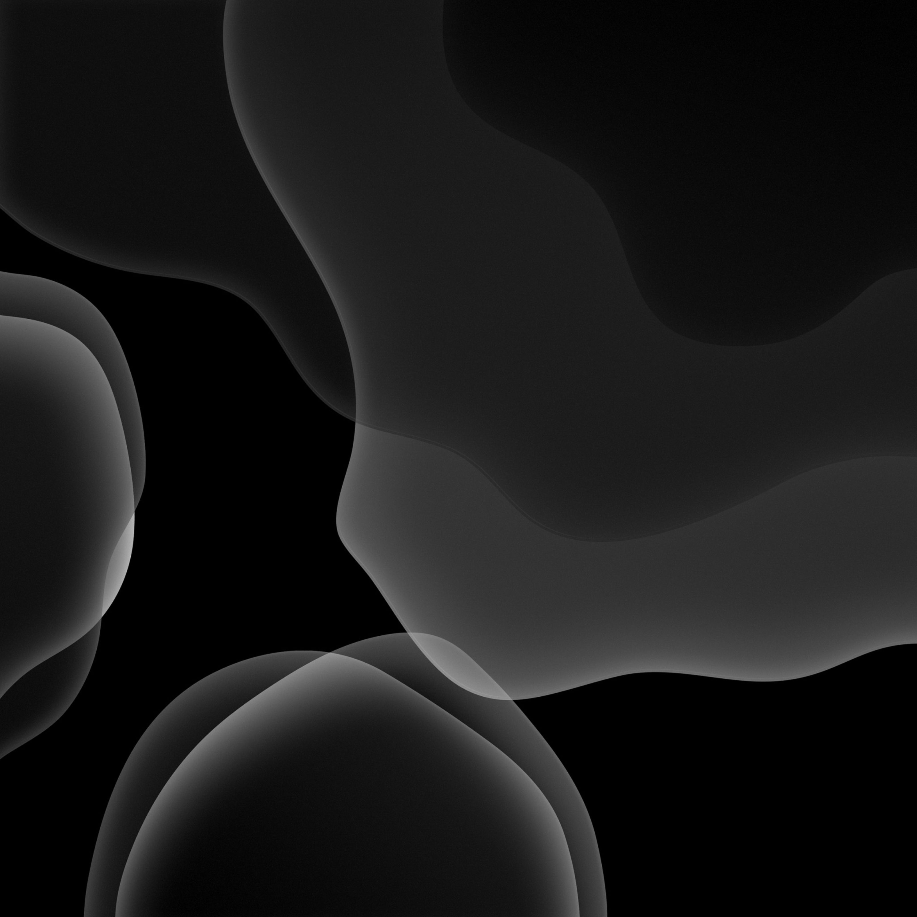 iOS 13, Abstrakt, Formen, Schwarz, Grau, 2K, iPad-Hintergrundbild