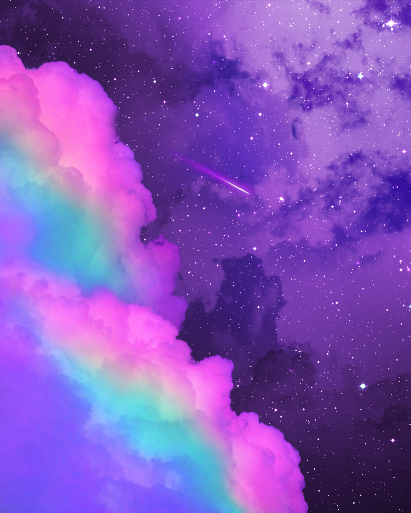 Galaxie, Bunte Wolken, Sterne, Weltraum, Lila, Hintergrundbild für iPad und Tablet
