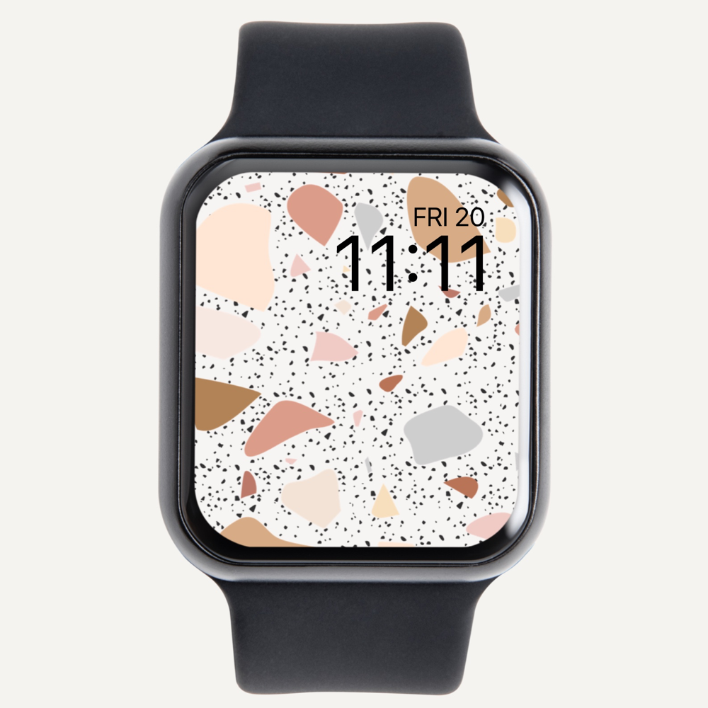 Apple Watch, Zifferblatt, Terrazzo, Muster, Uhr, Hintergrundbild für iPad und Tablet
