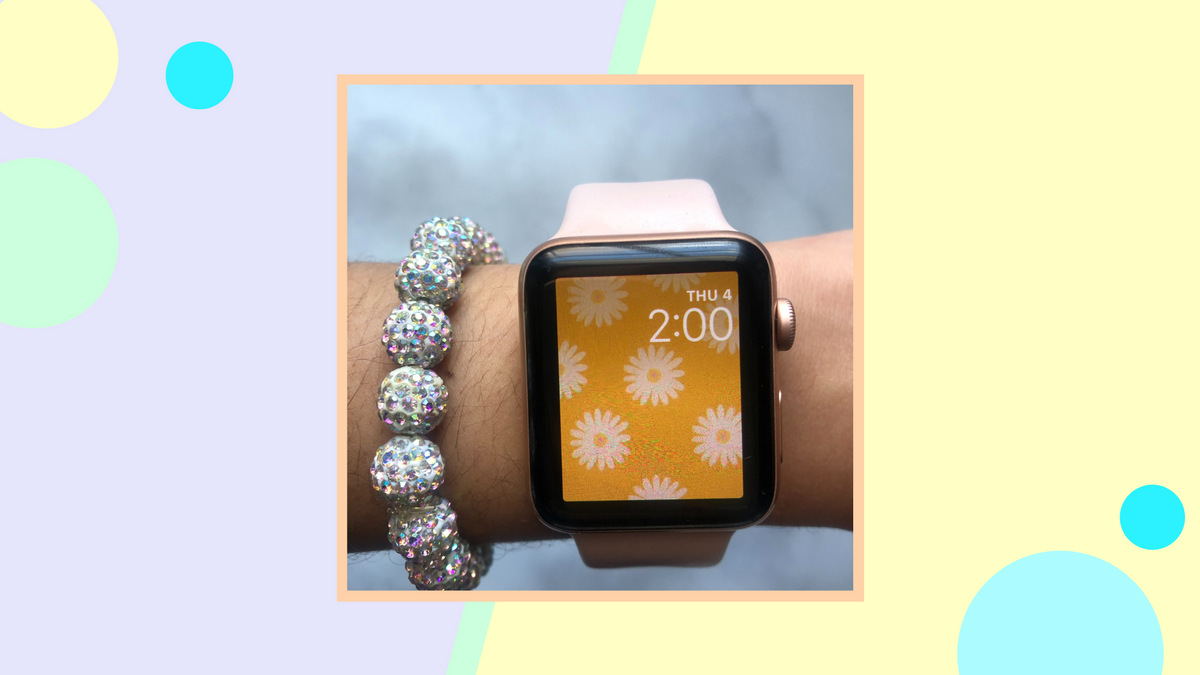 Apple Watch, Zifferblatt, Gänseblümchen, Armband, Pastellfarben, Hintergrund