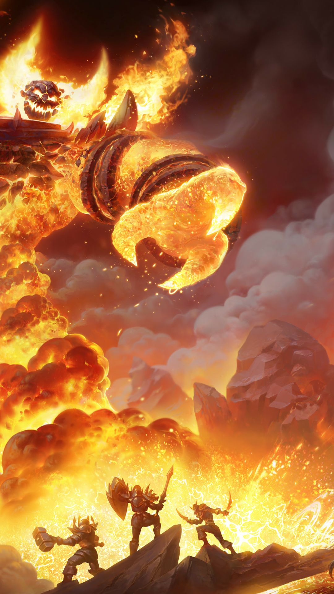 Ragnaros, World of Warcraft, Feuer, Helden, Kampf, Full HD, Hintergrundbild fürs Handy