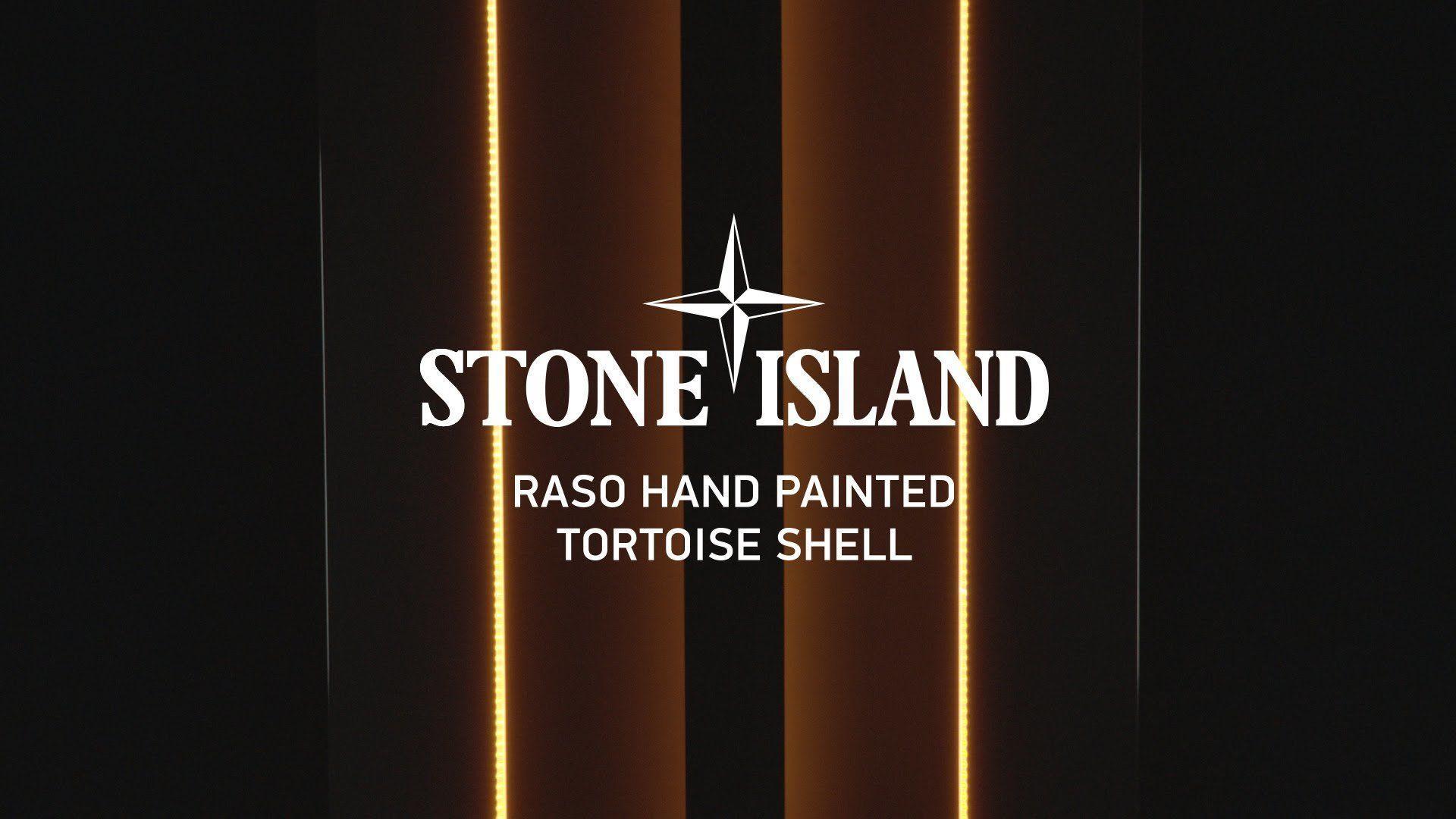 Stone Island, Raso Hand Painted Tortoise Shell, Logo, Schwarz, Lichtstreifen, Full-HD-Hintergrund