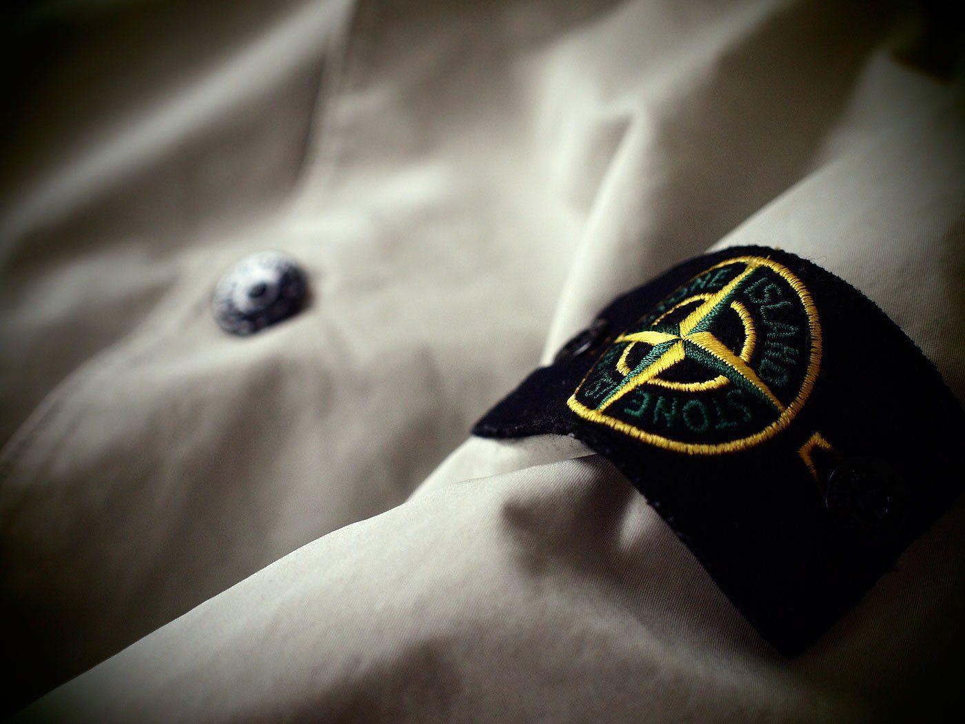 Stone Island, Aufnäher, Jacke, Ärmel, Beige, Hintergrundbild für iPad und Tablet