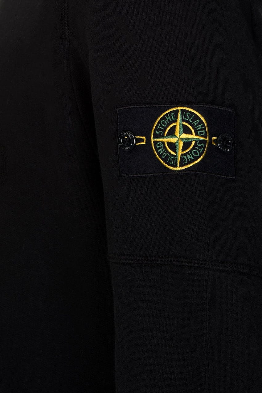 Stone Island, Aufnäher, Schwarze Jacke, Streetwear, Minimalismus, HD, Handy-Hintergrund