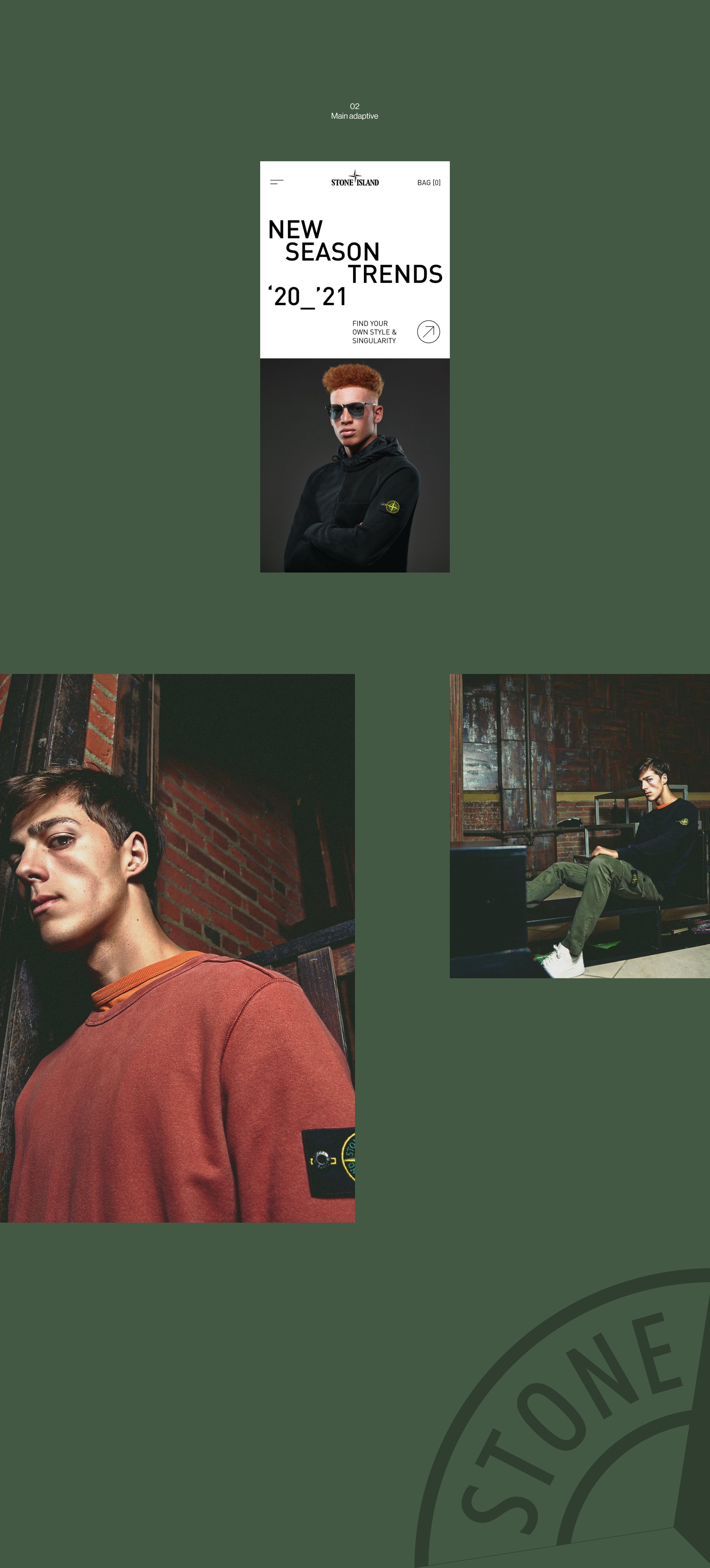 Stone Island, Collage, Fotos, Dunkelgrün, Mode, QHD+, Hintergrundbild fürs Handy