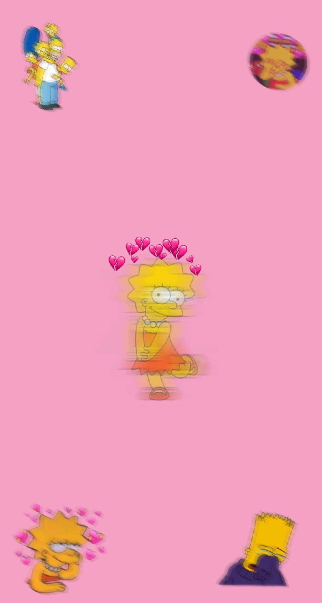 Lisa Simpson, Rosa Hintergrund, Sticker, Ästhetik, HD, Sperrbildschirm fürs iPhone