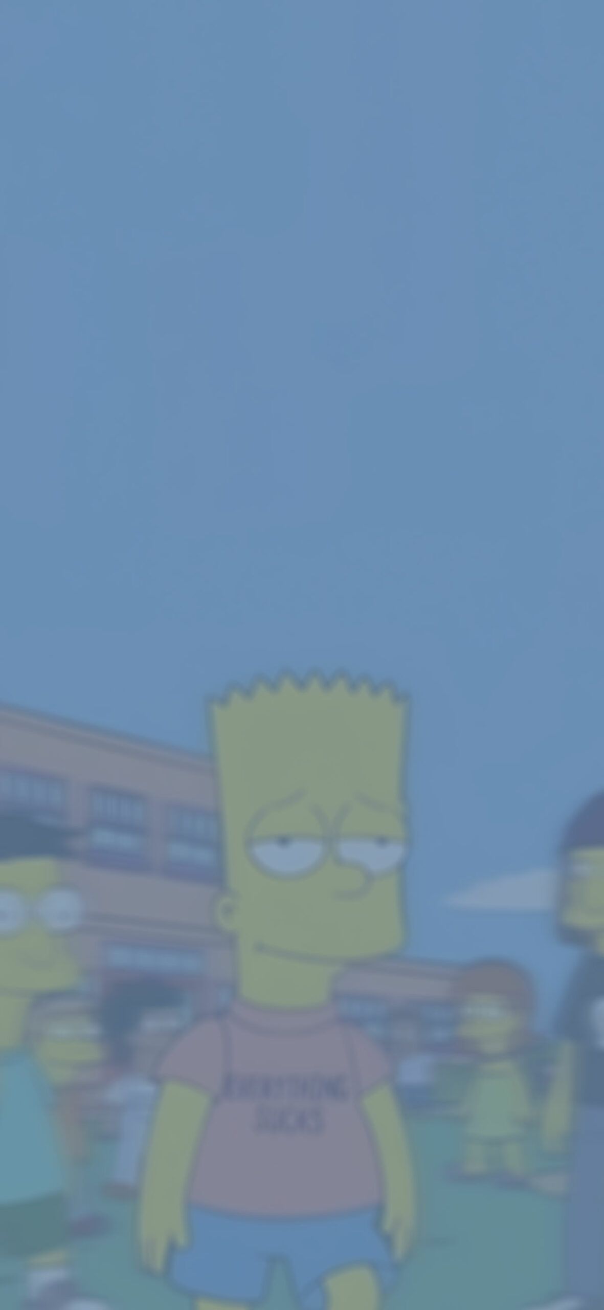 Bart Simpson, Verblasst, Blau, Ästhetik, Full HD, Hintergrundbild fürs Handy