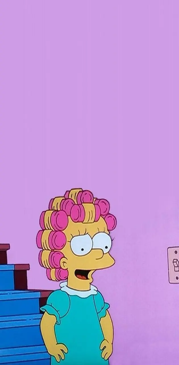 Die Simpsons, Lockenwickler, Lila, Treppe, Hintergrundbild für iPhone und Android